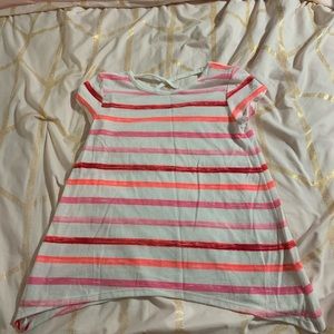 Pink and white striped t-shirt size:10